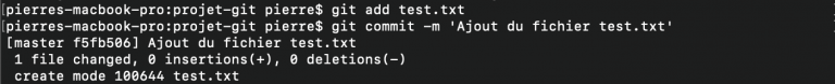 git add comit nouveau fichier