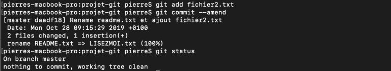 git commit amend commande