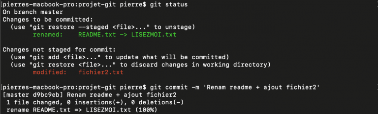 git commit amend exemple