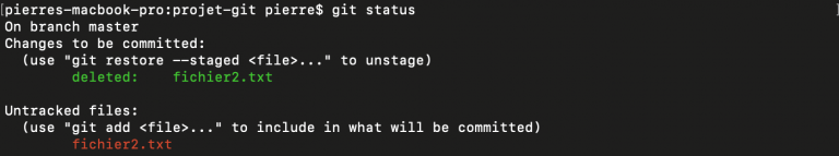 git rm cached status