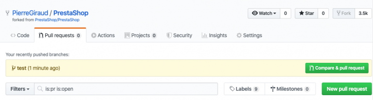 GitHub pull request