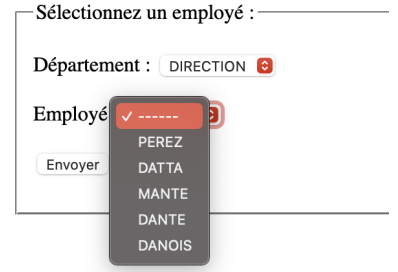 Sélectionnez un employé